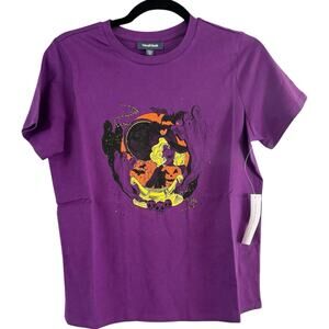 NWT ModCloth Halloween Witch Caldron Pumpkin Graphic Short Sleeve Tee Small